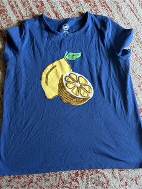 wonder nation Navy Short-Sleeve Tee with Yellow Lemon Graphic